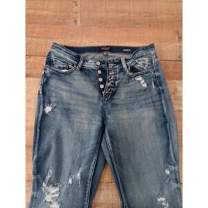 Judy Blue Jeans Women 16W  Blue Boyfriend Fit Hi- Rise Stretch Denim  2256